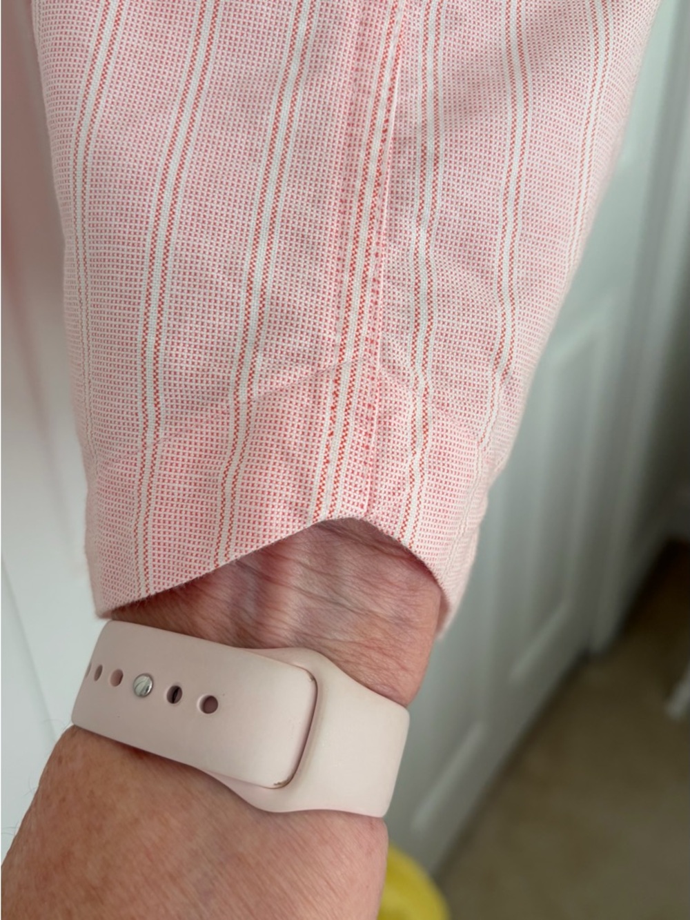 Lands' End Pink Striped Button-Up Shirt Dress - Picture 4 of 5